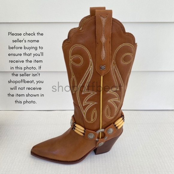 NEW Sam Edelman Jackie Western Boot Chestnut Leather 7.5 - Picture 10 of 16